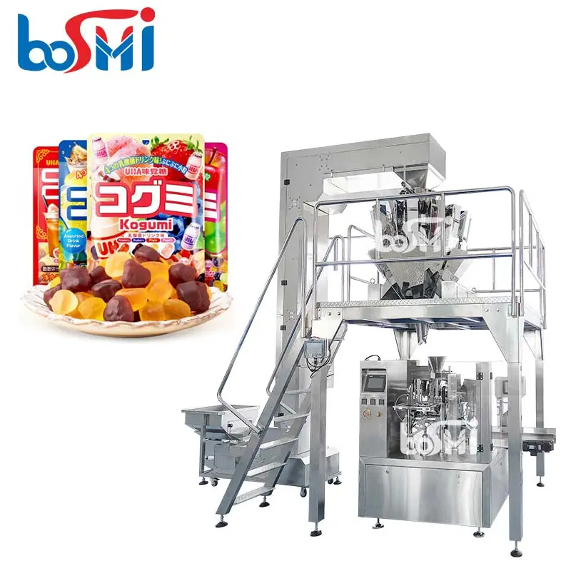 Automatic sweet premade pouch cotton doypack packing machine zipper bag candy packing machine